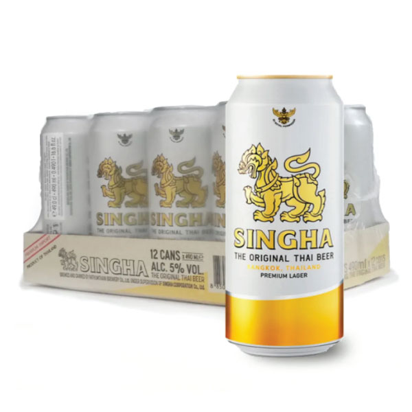 SINGHA LAGER BEER BIG CAN 490mlx12